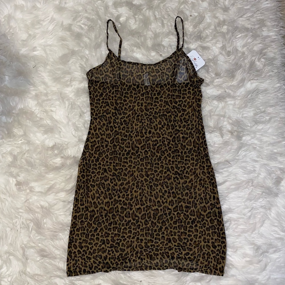 🖤leopard sheer swimsuit cover up